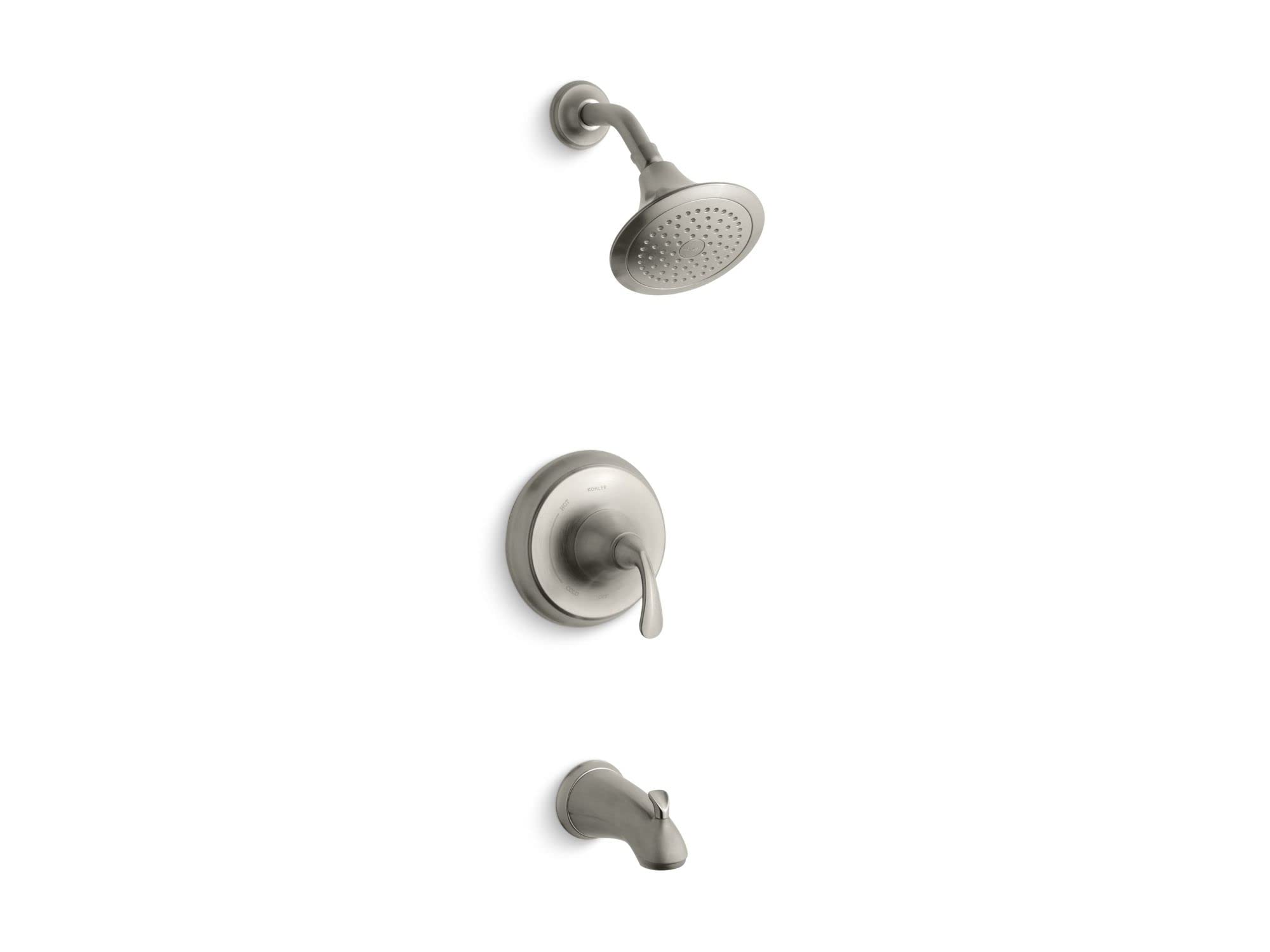 Garniture de douche et baignoire Kohler TS10274-4-BN avec pommeau de douche rond
