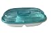Rubbermaid Divided Party Platter Tray With Dip Bowl Including Teal Blue Lids