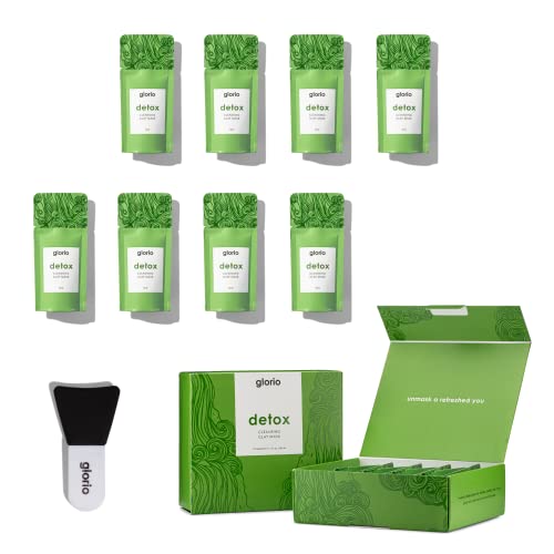Glorio Detox Clay Masks (3.2 Oz With Applicator), For Unclogging Pores & Blackheads, Face Mask Skin Care For Oily, Combo, & Acne-Prone Skin, Facial Care For Men & Women, Skincare Products For Face #TOP4