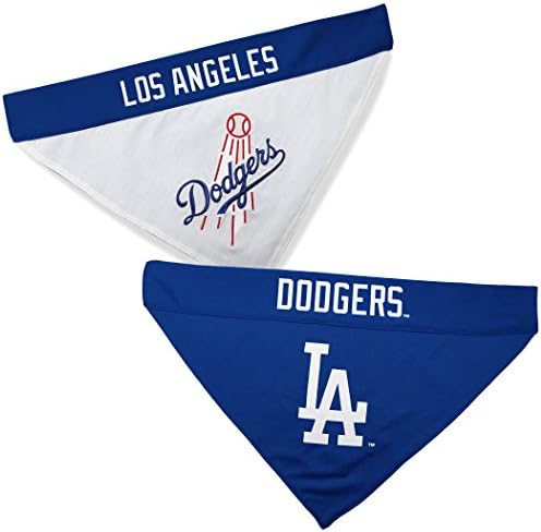 Pets First LAD-3217-S-M MLB Los Angeles Dodgers Reversible Pet Bandana, Small/Medium, MLB Team Color