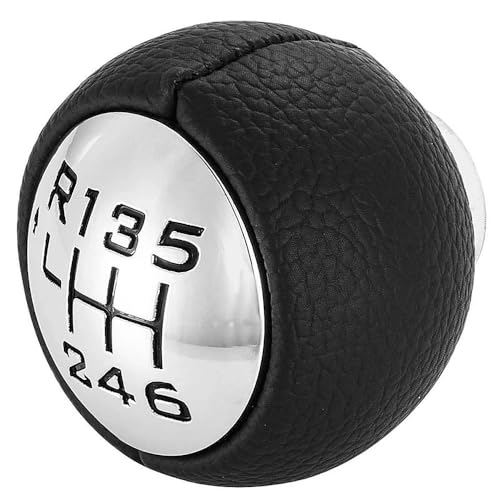 OBEST Pomo Palanca de Cambios 6 Velocidades Peugeot, Adecuado para Peugeot 307 308 3008 407 5008 807, Palanca Cambio Manual 6 Velocidades Cabezal, 6 Cabezal Perilla de Engranaje