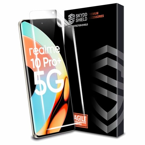 Image of TPU hydrogel Edge to Edge Screen Protector Guard For Realme 10 Pro Plus (6.7 Inch) With Installation Kit | Fingerprint Compatible | Edge to Edge Coverage