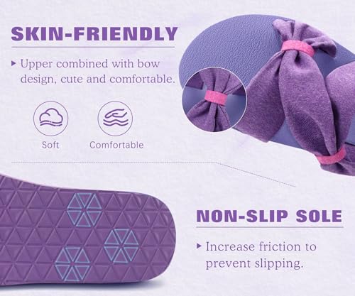 Image of KuaiLu Womens Dressy Bow Sandals Arch Support Yoga Foam Cushion Comfortable Walking Slides Open Toe Summer Beach Indoor Outdoor Slippers