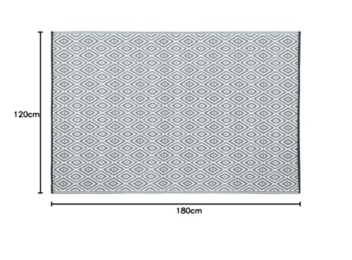 Tapis d'extérieur géométrique diamant plastique tissé haut de gamme - 4