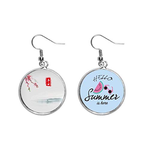 Pendientes de sandía Midwinter con patrón de término solar y ajuste para lóbulo 1