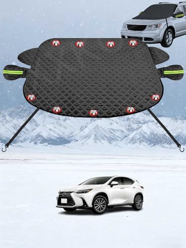 車 フロントガラスカバー 凍結防止シート に適合する レクサス NX RX LX GX UX CT200h LBX LFA カーフロントカバー 五重厚手 内蔵9枚磁石 防風 盗難防止 挟み耳 鏡保護 霜よけ 落葉 雪対策 防塵 防氷 フロントガラス保護カバ