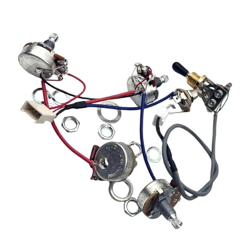 LPエレキギター用ピックアップハーネス プリワイヤーキット(トグルスイッチ1個、ポテンショメータジャック4個付き) プロ仕様ギター配線ハーネス