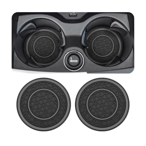 Image of Osilly 2 Pack Car Coasters for Cup Holder, 2.75 Inch No-Slip Anti Dust Insert Coaster, Universal Auto Waterproof Coasters Silicon Insulation Cup Mats for Woman Man, Suit for Vehicle Interior (Gray)