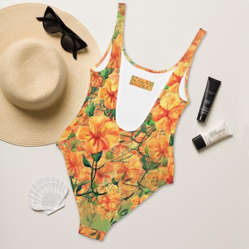 One-Piece Swimsuit with “Hibiscus Dreams” – Tropical Elegance & Inner Bloom | Flattering Fit – Limited Edition2