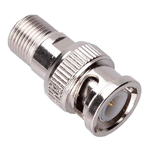 BNC a F Conector, tornillo en conector hembra tipo F a conector BNC macho Coaxial RF Adaptador, cable coaxial RG6 Acoplador RG59, conector de cables para cámara CCTV, TV, PAL, adaptador de enchufe DVR
