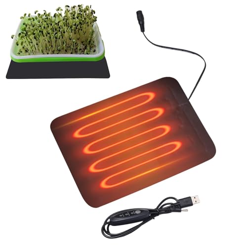 Pflanzen Heizmatte, Wärmematte Für Sämling Germination, 8,5 W Heizmatte Pflanzen, Wasserdichtes USB Heizkissen Mat 3 Temperaturen Wärmematte Reptilien Temperatur Heizkissen Mat Wärmer Bett Matte
