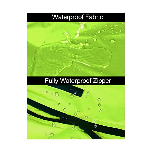 BALEAF Men's Cycling Running Jacket Waterproof Rain Windbreaker Reflective Lightweight Windproof Bike Golf Jacket Fluorescent Yellow Size XL - Image 6