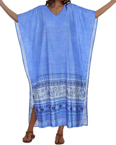 Image of Kaftan Dresses for Women V Neck Caftan Batwing Sleeve Swimsuit Cover Up