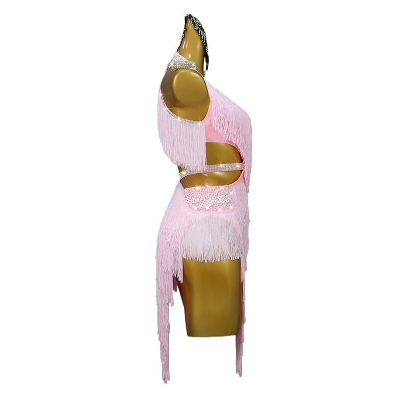 lateinisches Tanzkleid lateinisches Tanzkleid sexy Party Ballrock Mädchen Linie Fransen Kleidung