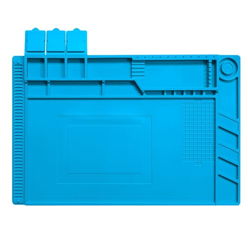 Silicona Alfombrilla para Soldadura, 500℃ Resistente al Calor Tapete de Reparación, Esterilla de Reparación y Soldadura de Silicona Antiestática, 45x 30cm