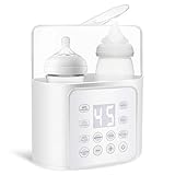 [Grande capacité] Ce chauffe-biberon peut accueillir deux biberons simultanément, que ce soit du lait ou de l'eau. Conçu pour accueillir des biberons, des sachets de lait et des petits pots, il est compatible avec une variété de tailles et de matériaux de biberons, et même des sachets de lait et de petits pots. Cette fonctionnalité est particulièrement utile pour les parents de jumeaux, leur permettant de gagner du temps et de la commodité lors de leurs repas