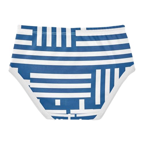 Toddler Girl Briefs, Blue White Stripes Girls Underwear Cotton, 2–8 Years2