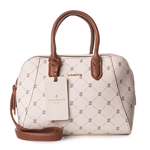 Lazarotti Palermo Handtasche Damen | Umhängetasche mit Trageriemen & Henkel - 2 große Reißverschlussfächer | mittelgroße Henkeltasche 28 cm