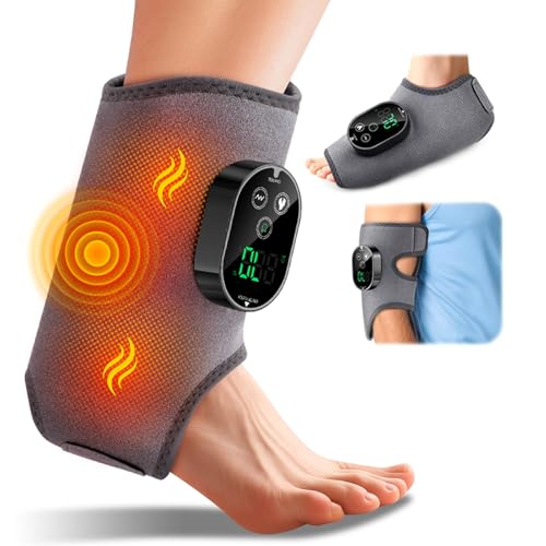 Masajeador de Pies Eléctrico 3 en 1 Inalámbrico, 3 Modos, 6 Niveles de Calor Ajustable, Temporizador de 3 Tiempos, Incluye Banda de Extensión, para Tobillo, Talón, Planta y Empeine