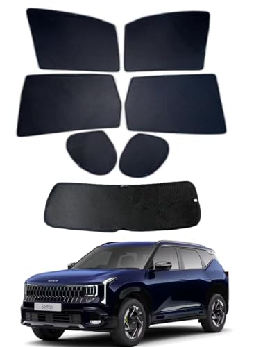 Image of Premium Car Sunshade Fix Type Non-Magnetic Curtain with Rear Dicky Curtain Set of 7pc for Kia New Seltos 2026