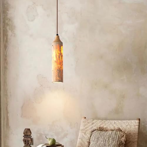 Lámpara colgante de travertino amarillo wabi-sabi para eliminar la luz fría en comedores 6