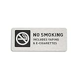 No Smoking Vaping E-Cigarettes Sign, Brushed Aluminum (7'W x 3'H) - by GDS