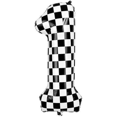 Image of Katchon, Checkered Number 1 Balloon - 40 Inch For 1st Birthday Decorations