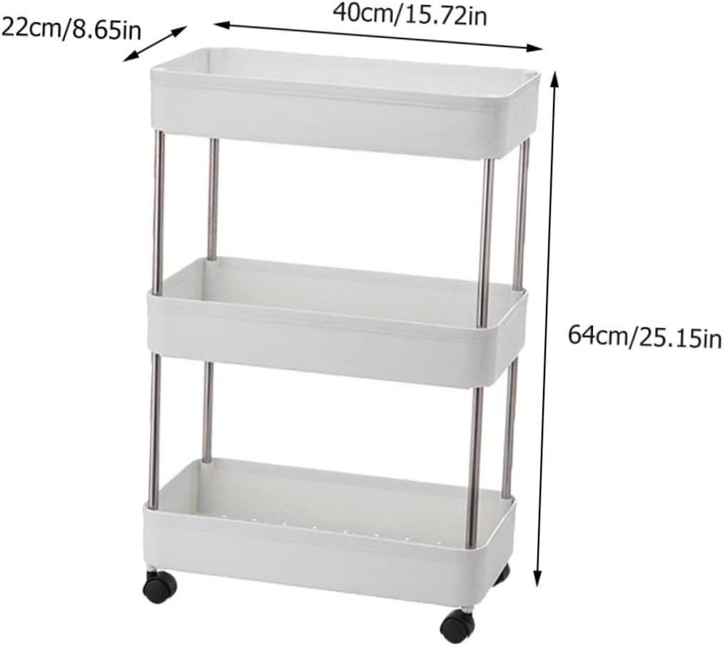 Ciieeo Multi-Layer Storage Rack for Bathroom Kitchen and Office Lightweight Storage Shelf with Rolling Wheels Versatile Organizer for Sundries and Easy Movement