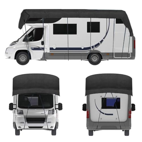 Fundas para RV, Tela Oxford 210D, Impermeable Funda Plegable para Caravana, Funda para Remolque Resistente A La Lluvia Y La Nieve, Plegable Y Almacenamiento,Schwarz,6.5x3m/21.3x9.8ft