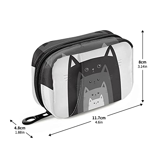 Image of Naanle Funny Cats in Row Pill Box 7 Day Pill Case Travel Pill Organizer Bag with Zipper Portable Weekly Case Compact Size for Vitamin Supplement Holder