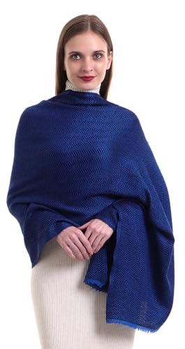 EH 100% Pure 2 Ply Cashmere Scarf, melange herringbone, super soft thick, lightweight Pashmina.