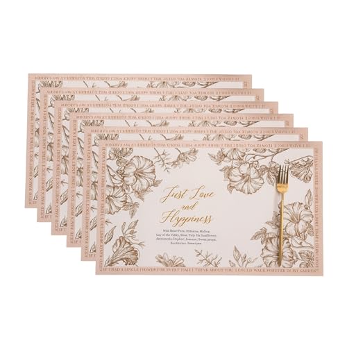 Image of YELONA Leather Dining Table Placemats Set of 6 - Waterproof, Heat Resistant, Anti-Slip, Easy to Clean Table Mats for Dining Table, Kitchen & Home Decor (Blush Pink, 40 x 30 cm)