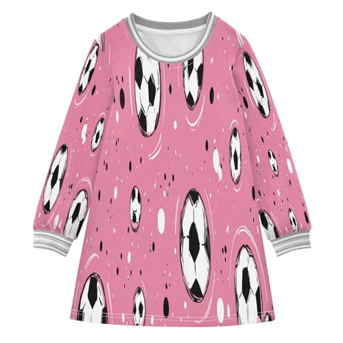 Vozoza Cartoon Soccer Sport Girls Long Sleeve Dress Winter Dresses Toddler Girl Outfits Fashion Clothes Size 7-8 Multicolor