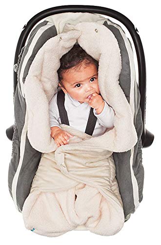 Wallaboo WW.0809.1107 Copertina Avvolgente in Pelle Scamosciata, Morbido ed Elegante, per Neonati da 0 A 9 Mesi, Crema