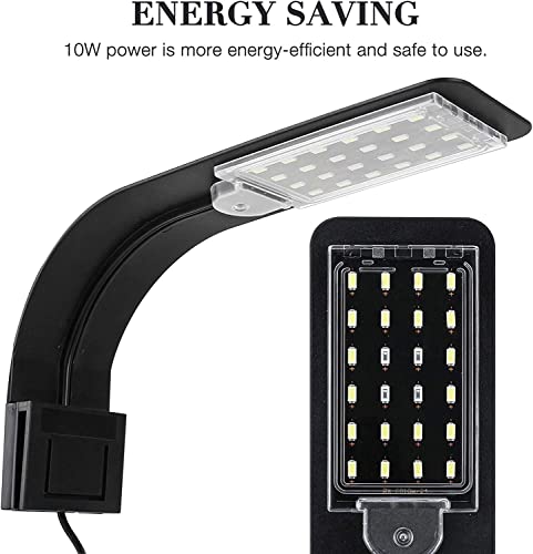 Aquarium LED Beleuchtung Licht, CJBIN Ultradünnes Clip-on Aquarium Lampe mit Weiß und Blaulicht, 10W LED Aquarienleuchte mit EU-Stecker, 24 LEDs Aquarium Licht für Aquarium und Fische Tank Beleuchtung – Bild 3