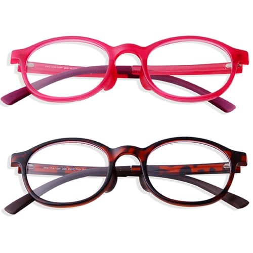 Image of 2Pack Oval Blue Light Glasses for Kids Gaming Computer Glasses for Girls Boys Age 3-10, Anti Blue Ray TR90 Eyeglasses