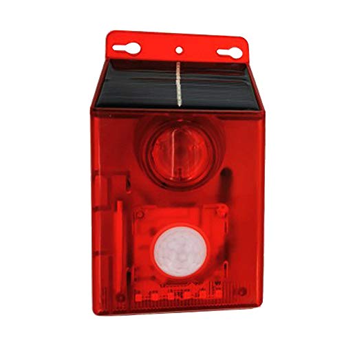 Baoblaze Solar Lâmpada de Som do Alarme, Sirene de Alerta com Detector de Sensor de Movimento, Strob