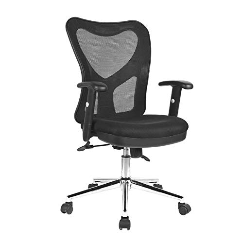 High Back Mesh Office Chair With Chrome Base. Color: Black #TOP11