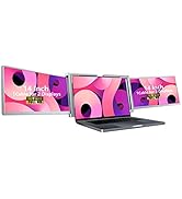 Zunate Drievoudige Draagbare 14" FHD 1080P IPS Laptop Monitor Dual Screen met Supp...