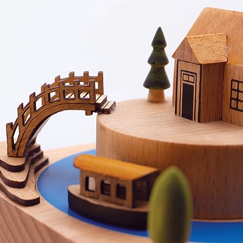Image of AUGEN Exclusive Music Box Musical Boxes Carousel Children's Boutique Wooden Men and Women Birthday Creative Christmas Valentine's Day Gift Home Decoration (6057-A6)