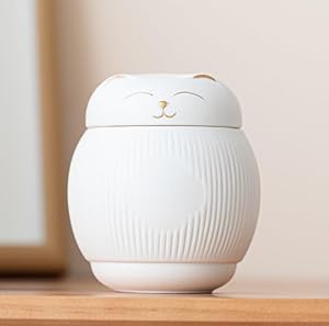 DiDiBirDi BAIMAO Keramik Katzenurne Weiß