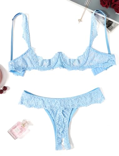 Image of Avidlove Sexy Lingerie Set for Women Lace Bra and Panty Sets Underwire Push Up Lace Lingerie Set XS-XXL