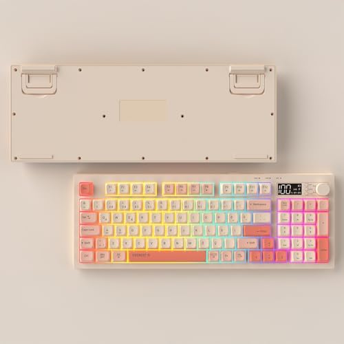 Everest KB-85 SILENT PRO Kablosuz Bej/Pembe/Turuncu SESSİZ RGB Wireless 2.4Ghz + BT Q Membrane Oyuncu Klavyesi - Görsel 4