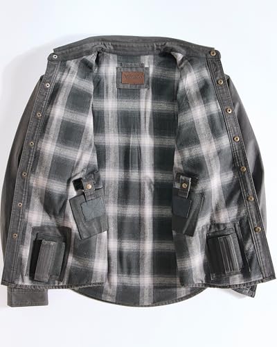 Image of Venado Bountyman Cotton Suede Concealed Carry Shirt Jacket - Chore Coat for Men (Black Bear, 4XLT)