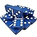 Marion Domino Double 6 Blue Jumbo Tournament Professional Size with Spinners in Elegant Black Velvet Case.