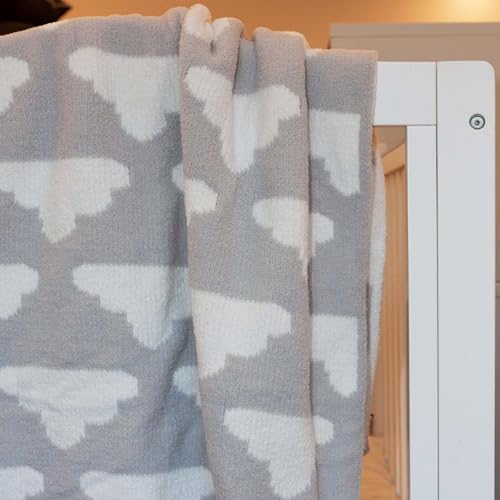 Image of Chenille Baby Blanket for Boys & Girls, Soft Plush Toddler Blanket, 40x30 Inches (Grey Clouds)