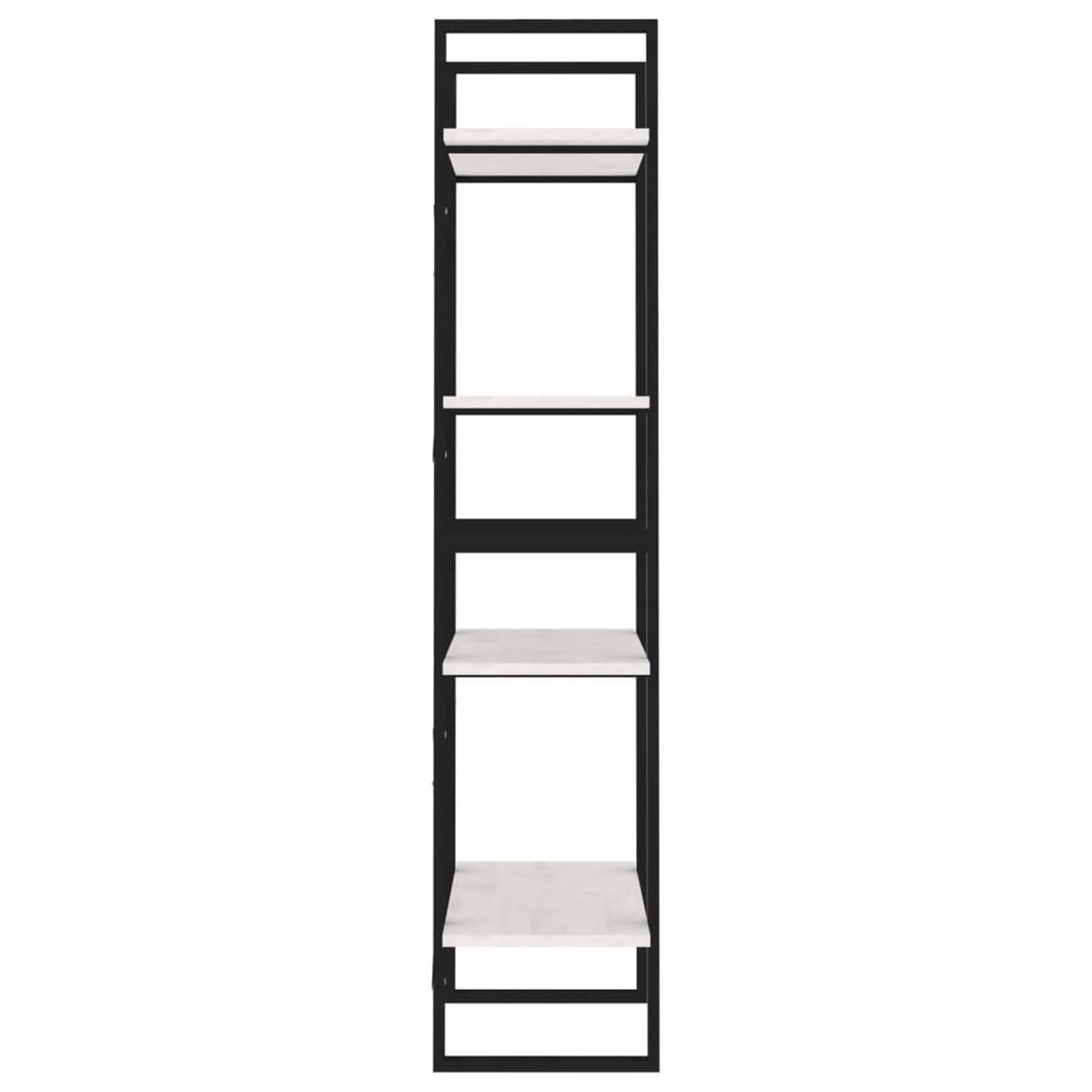 Tidyard Scaffalatura a 4 livelli, libreria, libreria, libreria, libreria, in stile industriale, per soggiorno, ufficio, legno massello di pino, bianco, 60 x 30 x 140 cm