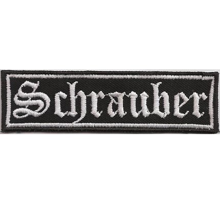 Toppa con scritta Schrauber, Biker, Rank Patch