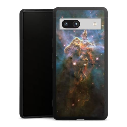 Coque en silicone premium compatible avec Google Pixel 7a finition galaxie