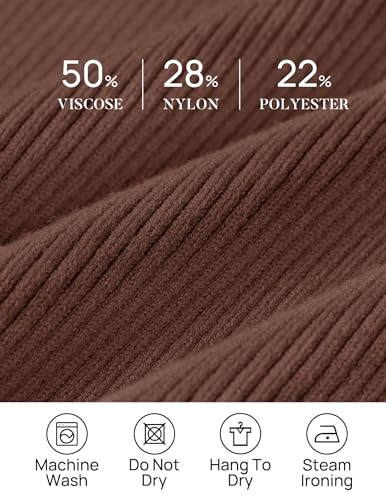 Image of ZESICA Women's Turtleneck Long Sleeve Shirts 2026 Spring Trendy Tops Slim Fitted Ribbed Knit Basic Casual Sweater